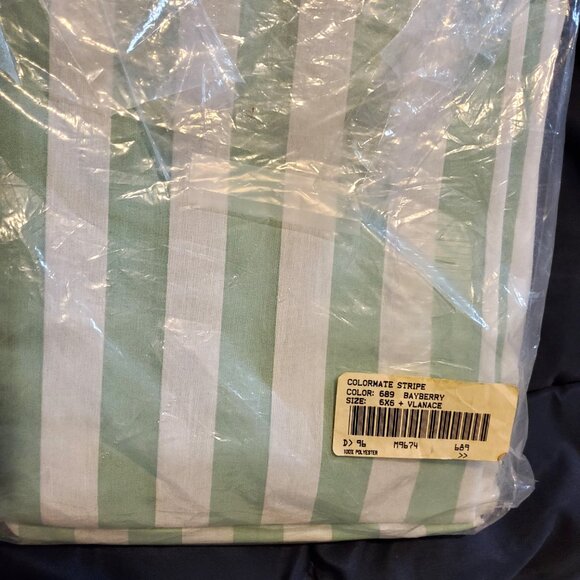 Sears shower curtain, New Green and White stripes with liner - Picture 4 of 4